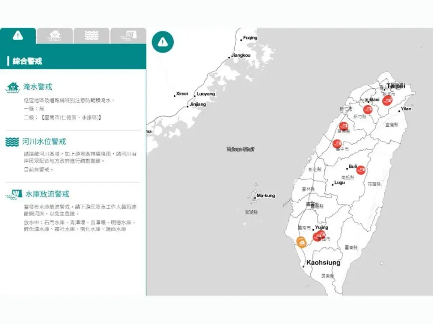 快訊/午後雨彈開轟！台南市2區急發布「淹水警戒」