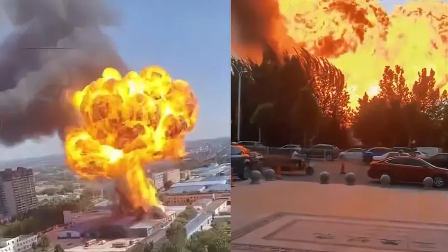 影/「火光燃成蘑菇雲」！河北一工廠驚傳爆炸　目擊者：社區裡全是煙