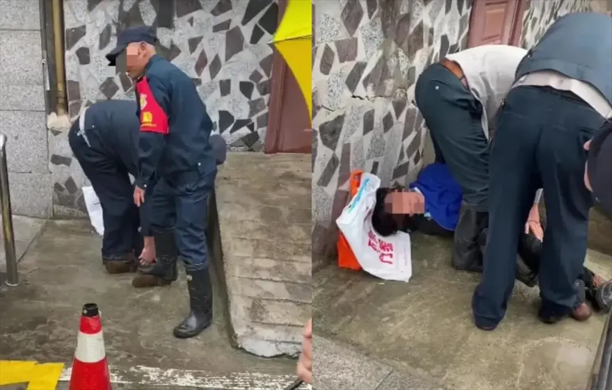 影/欲衝公部門陳情…她遭3保全摁壓「踩在腳下」　執勤粗暴片曝光惹眾怒