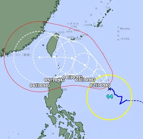 小犬暴風圈恐掃「南台灣」！　日本氣象廳預測「10/4變強颱」
