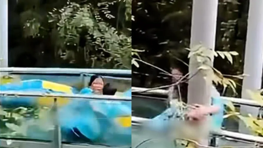 影/玻璃棧道「漂流翻船」…眼睜睜看老人孩子被沖走　她一路狂追喊救命