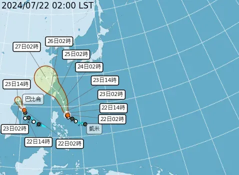 凱米颱風吸飽能量「挑戰強颱」！最快今晚發海警　7/24、7/25雨勢猛