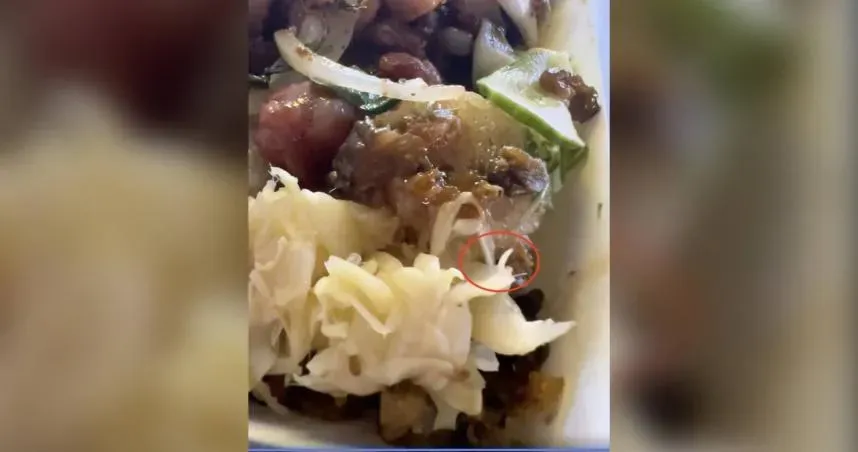 台南大益夜市出包！民眾買香腸「險吞活蛆」　業者致歉：是配菜裡的