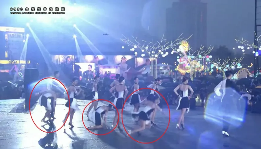 台灣燈會沒雨備舞者連環摔　綠議員究責翻車挨轟「鍵盤俠」