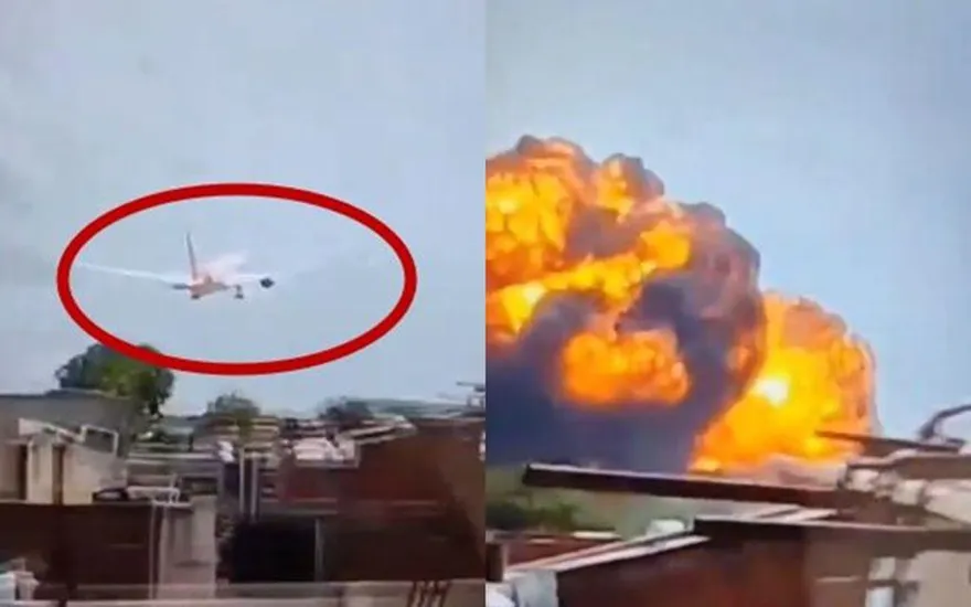 影/又是波音！印航787客機墜毀住宅區　「爆成火球」畫面曝