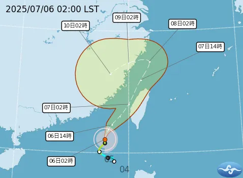 丹娜絲變大隻了！陸警擴為15縣市　南部炸大豪雨