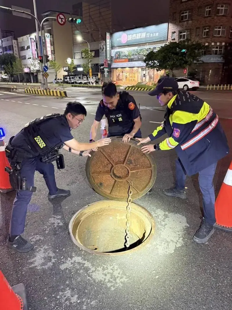 悚！丹娜絲外圍環流影響　台中「重百斤人孔蓋」噴飛