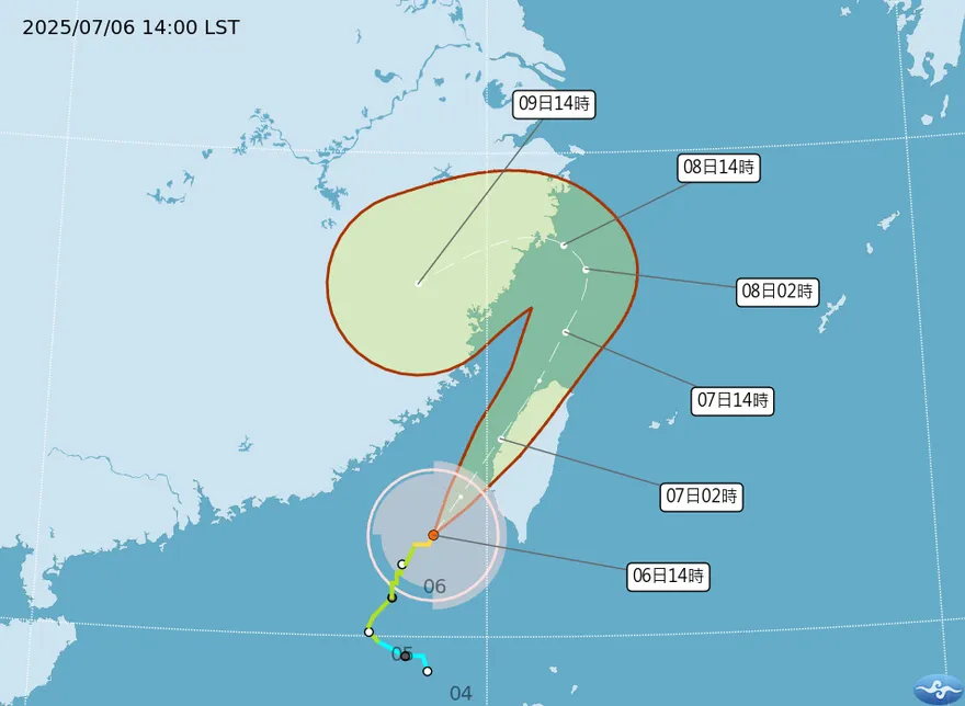 台灣本島全納陸警！中颱丹娜絲不排除登陸　今夜風雨最劇