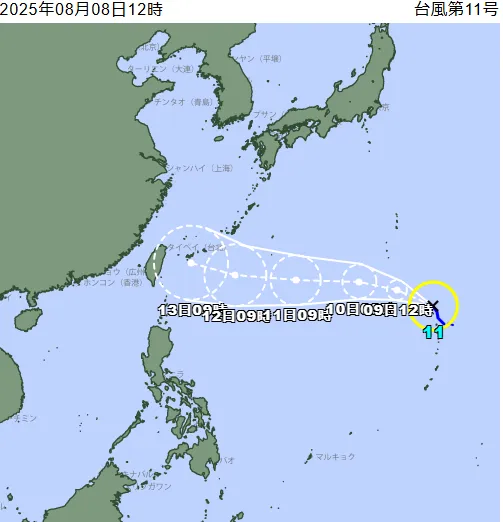 楊柳颱風最新預測　日氣象廳：8/10起一路西衝、不斷增強