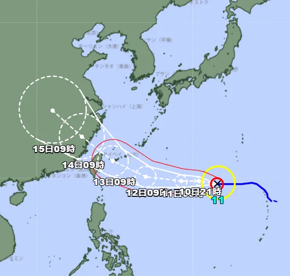 楊柳撲台機率大增　日預測：暴風警戒線幾乎覆蓋台灣