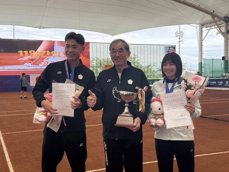 余凱文、黃詩媛摘軟式網球混雙金牌　終止17年亞錦賽冠軍荒