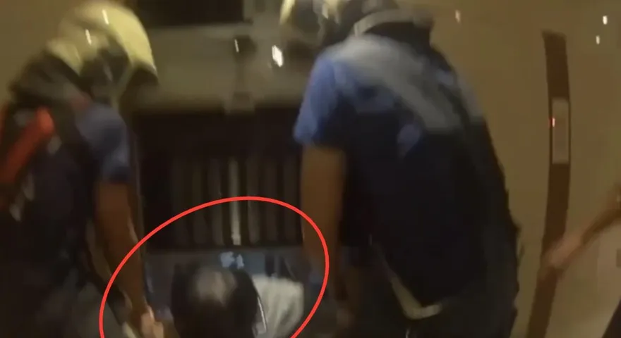 影/颱風夜北市男受困電梯驚魂　警消及時救援助脫困