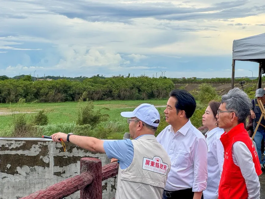 赴屏東視察治水　賴清德：面對老天要謙卑、該撤離就要撤