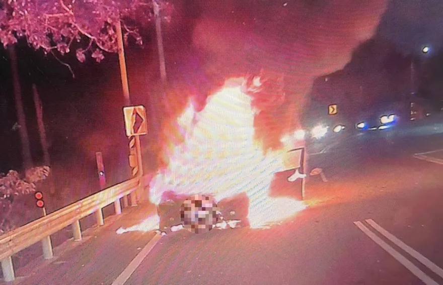 影/苗栗恐怖火燒車　夫妻負債「意外點燃」最終反悔逃命