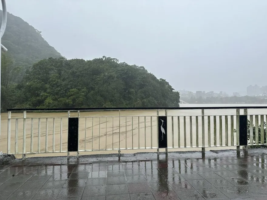 影/「風神」硬灌！北市大湖公園「水快滿出來」驚人畫面曝