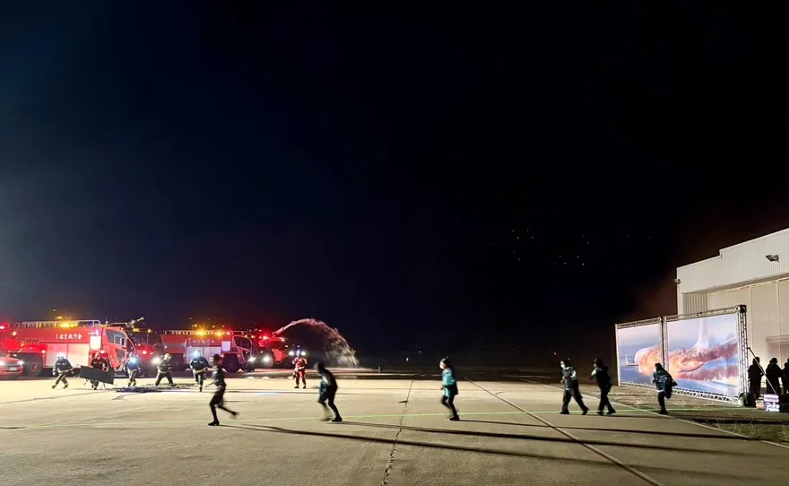 金門航空站夜間空難演習　軍方警消等強化跨單位聯繫