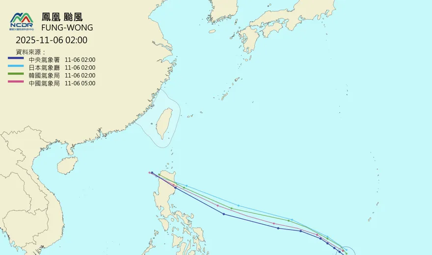 鳳凰颱風各國路徑出爐　吳德榮：下週慎防暴風、致災雨