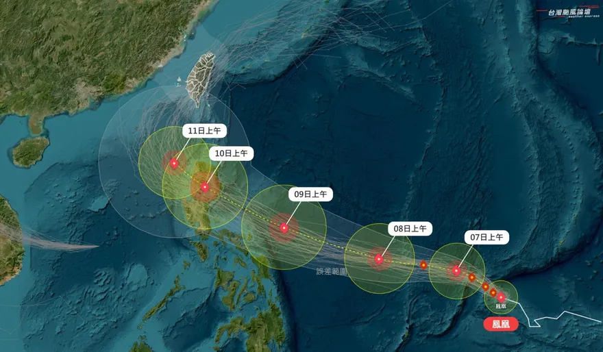 鳳凰颱風估北轉登陸台灣　氣象粉專：這走法對台最不利