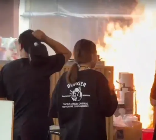 影/台中某餐廳瓦斯鋼瓶起火　1員工二度灼傷送醫