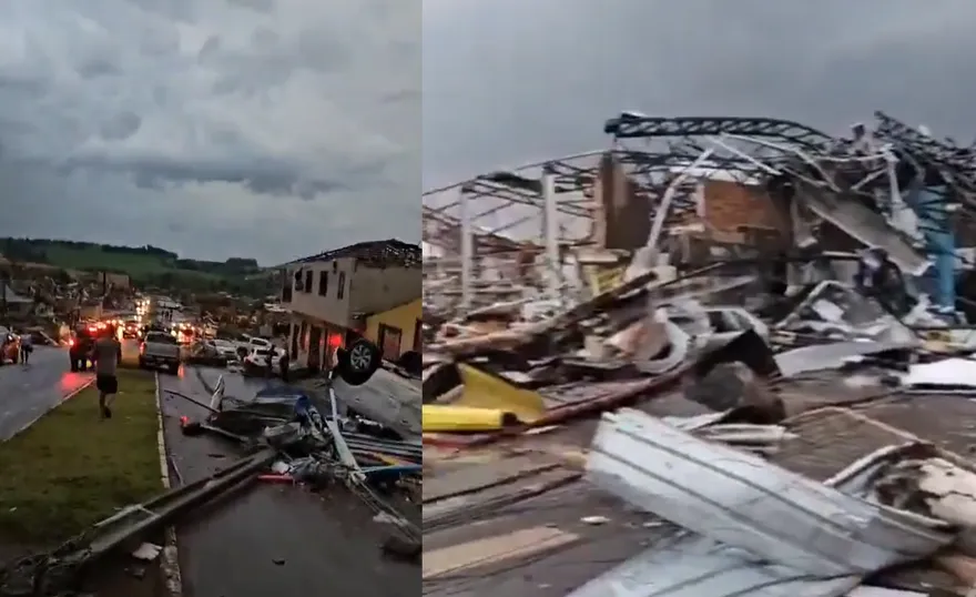 影/慘況曝光！龍捲風襲巴西南部　掀翻汽車毀房屋5死130傷