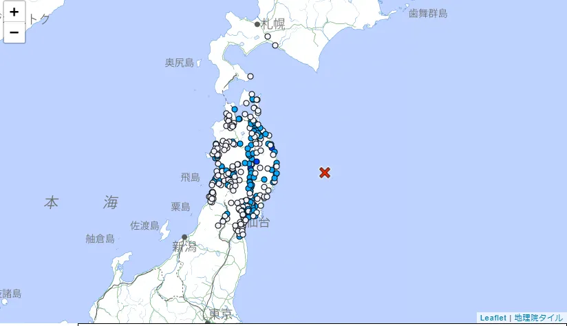 日本三陸近海地震　今晨狂搖6次「最大規模5.8」