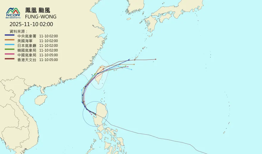 各國路徑曝！鳳凰將「登陸穿台」　致災雨炸北部、東部