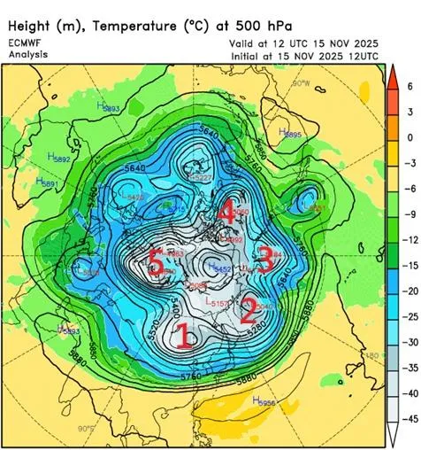 北極冷空氣「長出5支觸鬚」　鄭明典：冷空氣直送來台