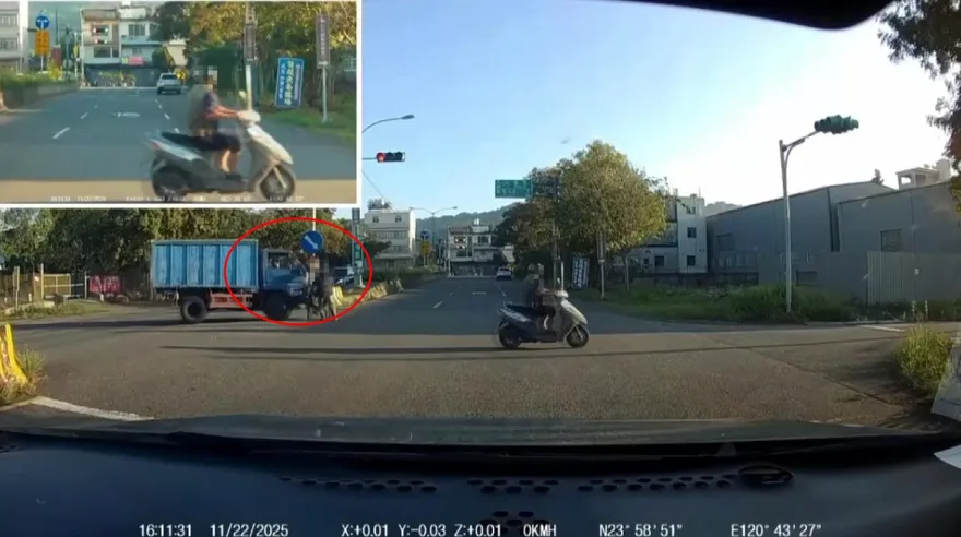 驚魂一刻！南投輪椅老人過馬路遭貨車撞飛　駕駛辯陽光太強