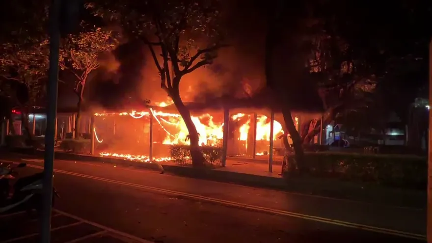 影/台中土地公廟全燒光是「2屁孩縱火」！主委欲哭無淚