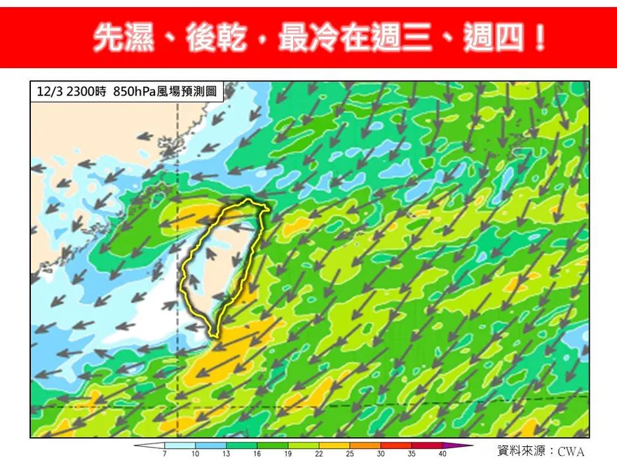 強冷空氣殺來「先濕後乾」　12/4清晨大降溫