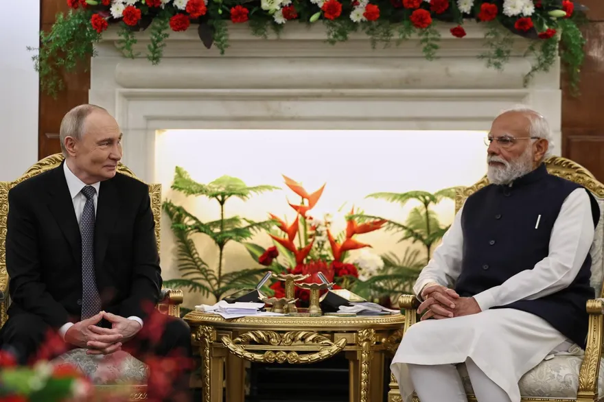 普丁高調挺莫迪對抗西方制裁壓力　俄印貿易90%不用美元