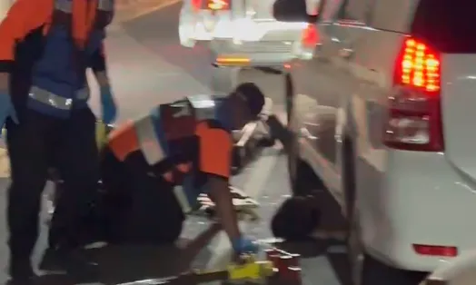 台南車禍「騎士遭捲入車底」！　剩一顆頭晾在外面