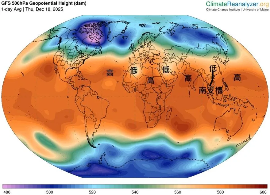 南支短波槽東移今明全台有雨　12/21起東北季風增強