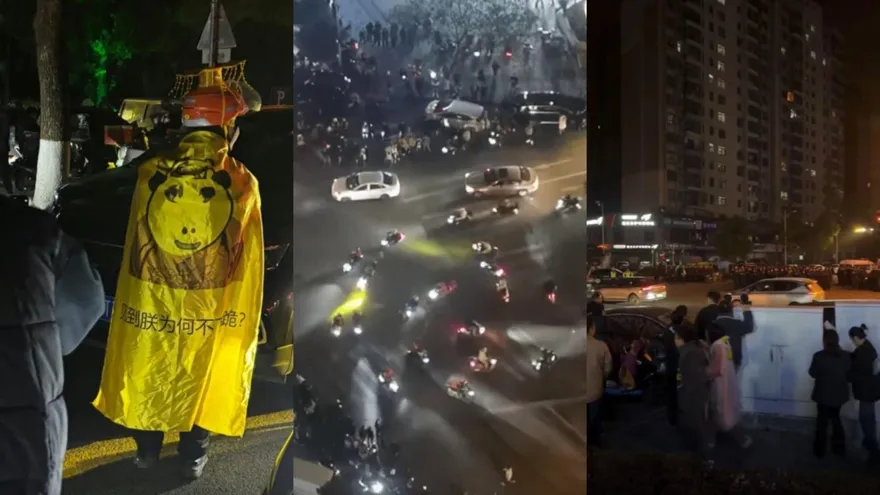 影/喇叭按整晚！陸爆外送員大規模示威　因「某社區騎車禁入」