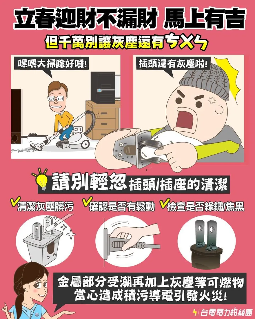 春節前大掃除注意！台電籲別漏清「插頭」　積污恐釀火災