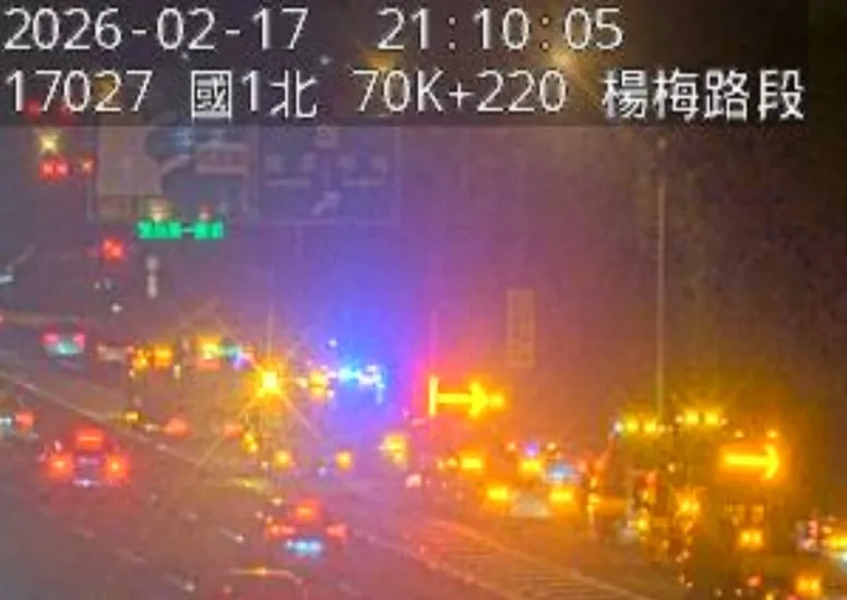 國道1號高架楊梅段多車追撞！北上車流嚴重回堵數公里
