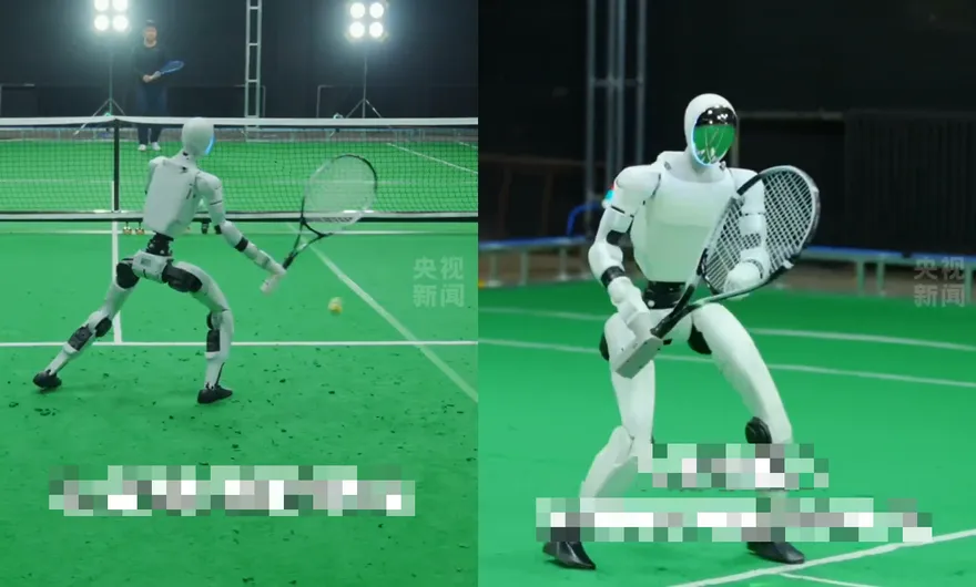影/全球首款！陸全自主網球人形機器人　身手靈活還能長時間對打