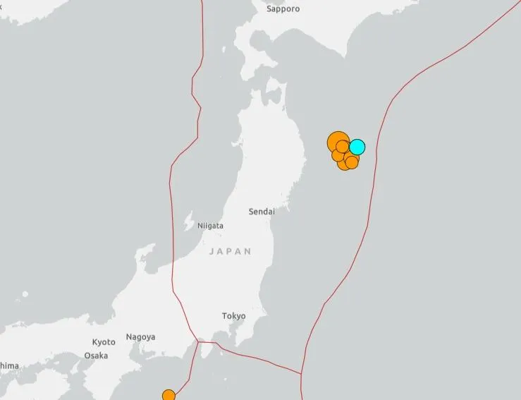 日本東北再震！三陸外海規模5.4地震　震源深度僅10KM