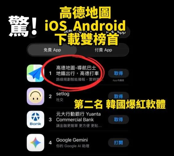 越禁越紅？高德地圖成下載冠軍　網紅：數發部最亮眼政績