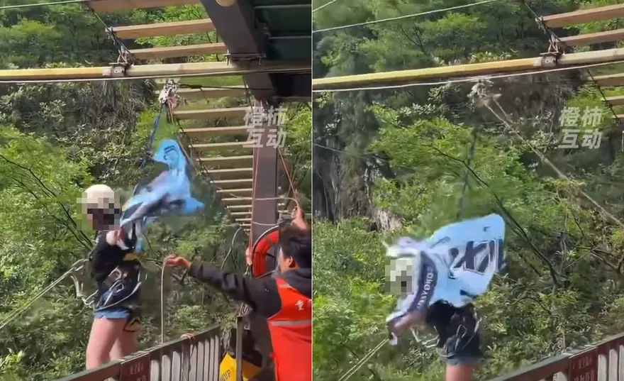 影/悚！陸女玩「懸崖鞦韆」墜亡　出發前驚喊安全繩「沒拴緊」