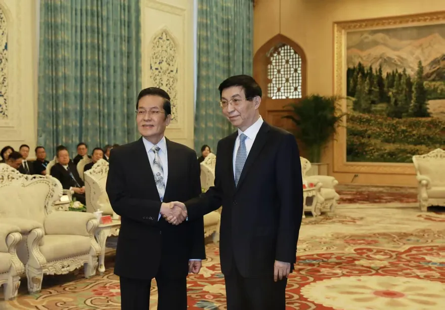張榮恭北京會王滬寧：中華文化是兩岸和平引路明燈