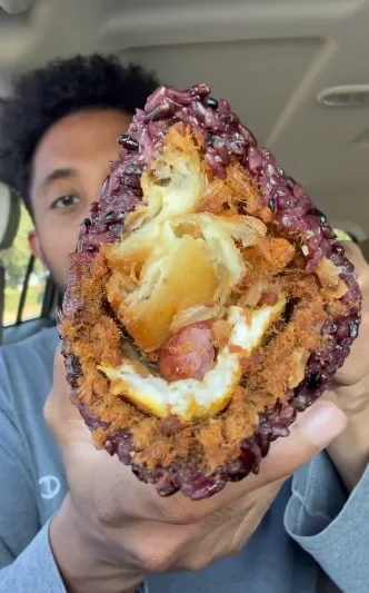 紫米飯糰紅到美國「超大一顆」　網笑：會睡到晚上