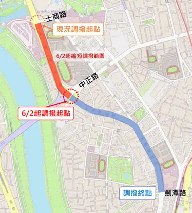 士林承德路調撥車道縮減　6/2起往北士科方向增至4車道
