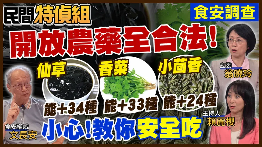 民間特偵組 /從萊豬、萊牛到農藥殘留標準鬆綁！食安專家提出警告：小心雞尾酒農藥！翁曉玲：再多經濟成長換不回人民健康