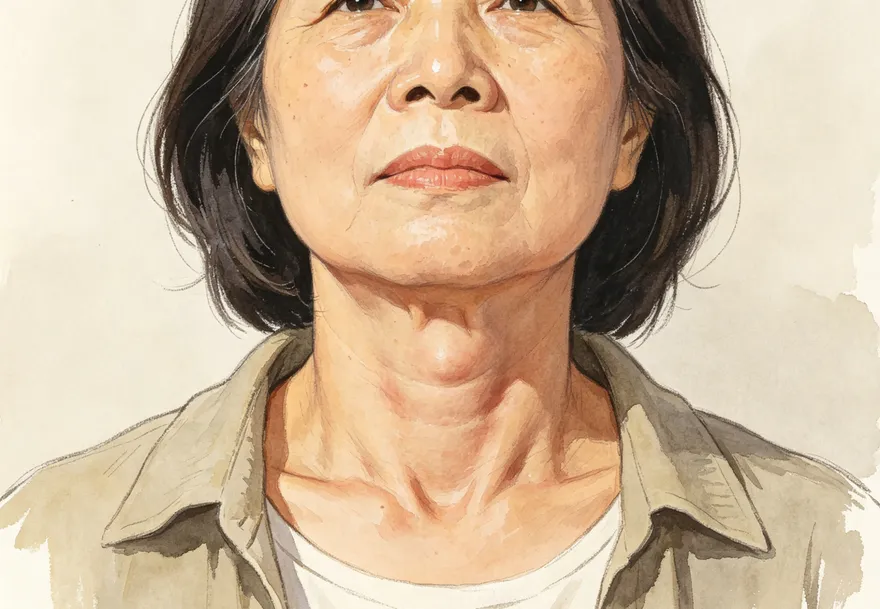她摸到脖子凸「甲狀腺囊腫」靠細針抽18毫升液體秒消風