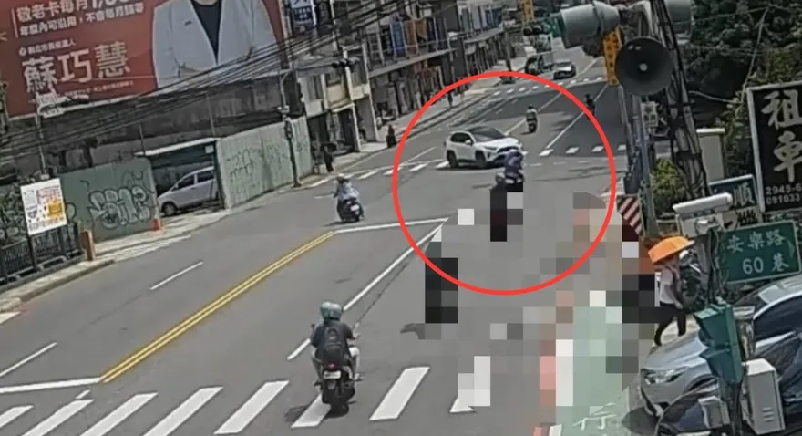 影/永和翁騎車自摔撞對向休旅車　頭部重創命危送醫