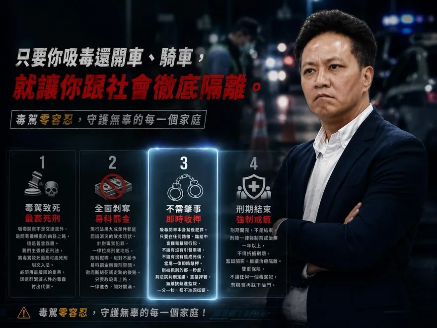 每天近40件！毒駕暴增變「行動棺材」　邱鎮軍轟：最重應判死刑