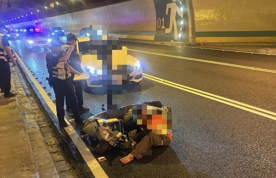 婦人騎機車誤闖國道3號　木柵隧道內自摔還要挨罰