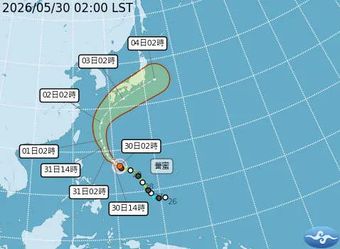 薔蜜颱風將轉中颱　6/1迎風面北部、東北部轉雨