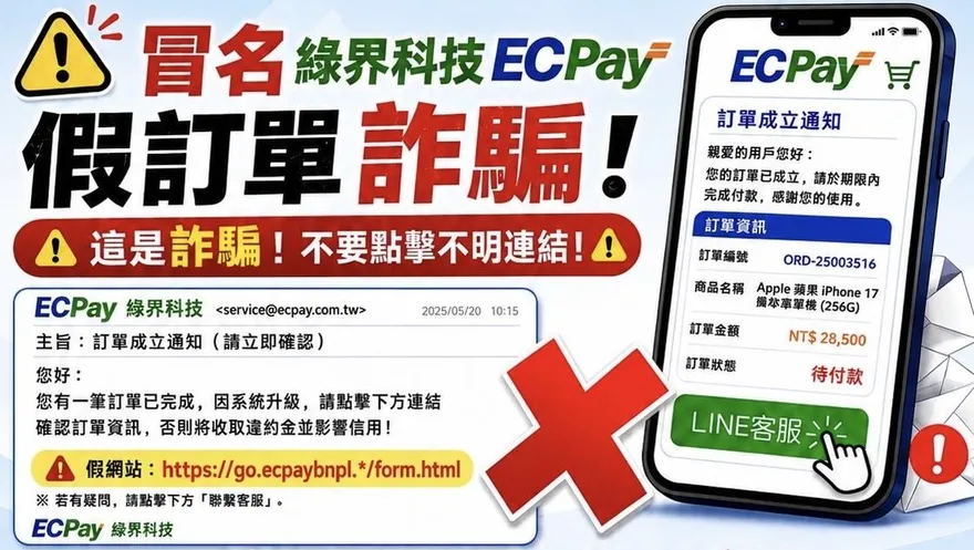 詐團新招假冒綠界第三方支付　刑事局公布常用話術